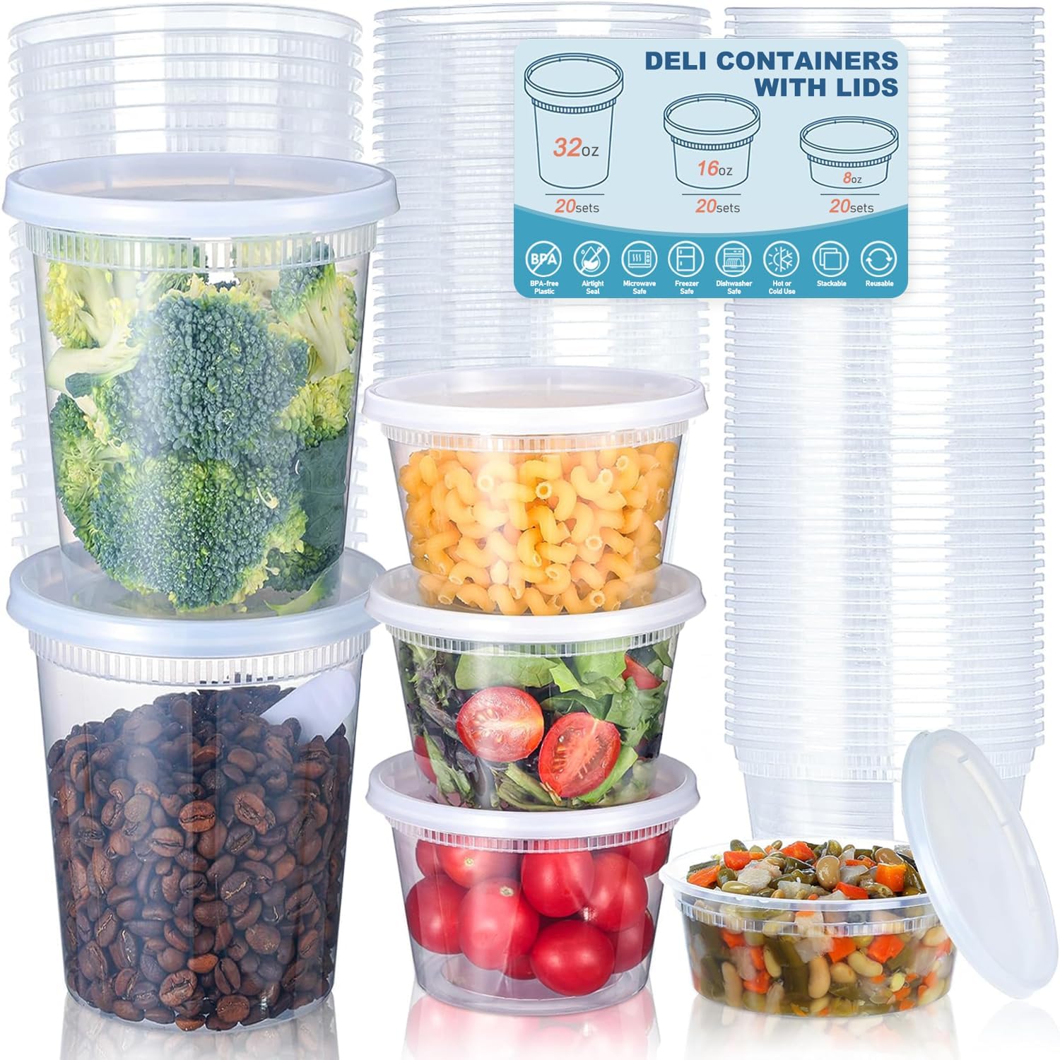 Food Storage Meals - 24 قطعة من حاويات تخزين الطعام