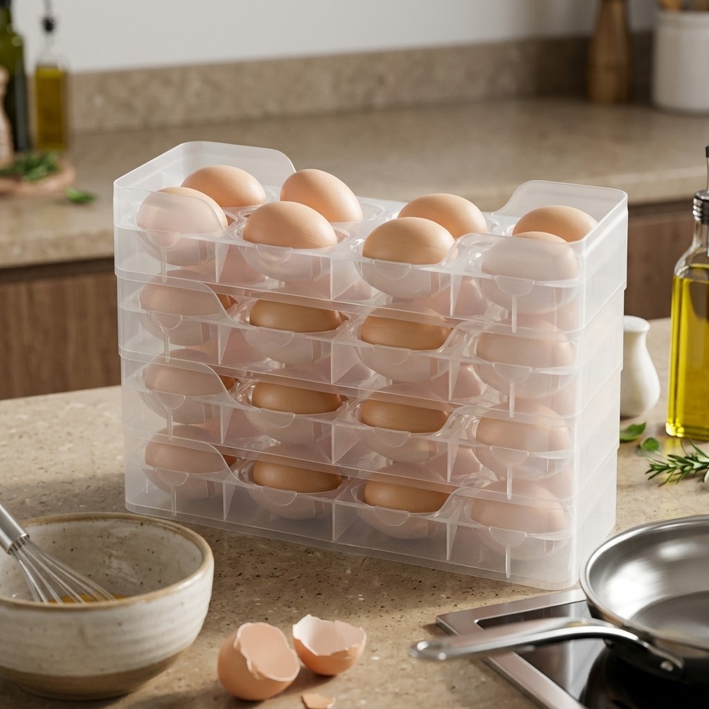 حامل بيض قابل للتكديس، منظم لل - مراجعة Food Storage With Dividers وسعره
